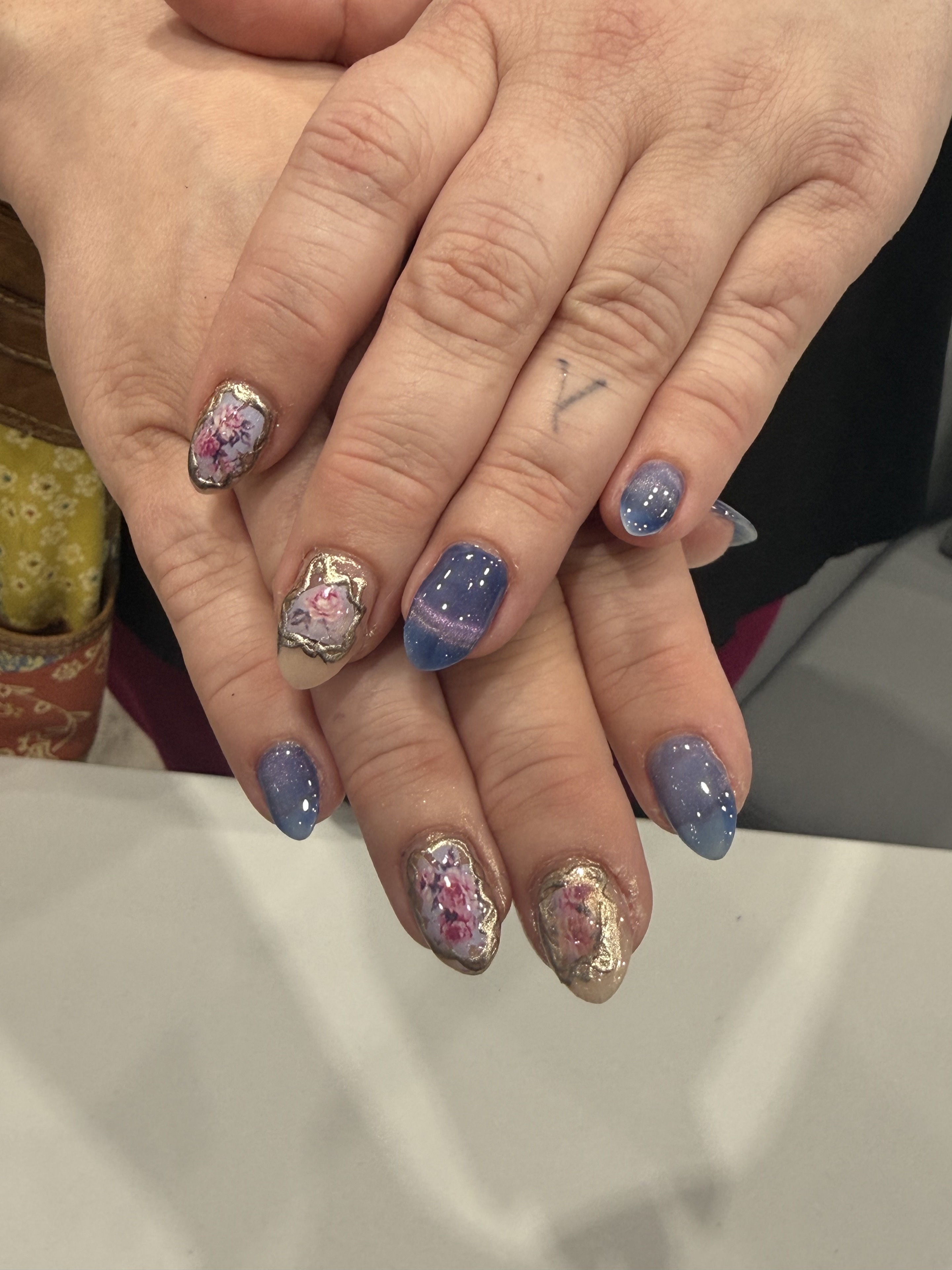Blue floral gel set